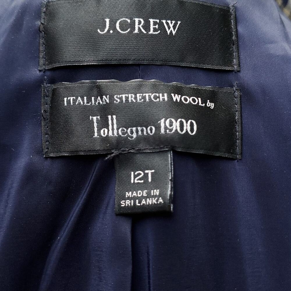 J. Crew Plaid Check Blazer Jacket Academia Preppy Stretch Wool Tollegno 1900 12T - Picture 15 of 16